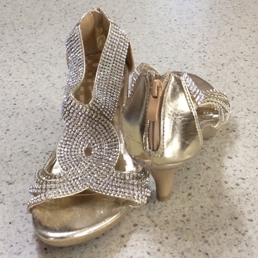 Gold pair of shoes